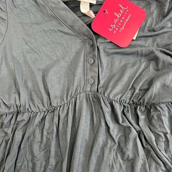 Isabel Maternity Blue Long Sleeve Button-Front Knit Shirt - Size XS - NWT - Picture 5 of 7